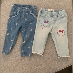 BabyGap Disney baby Minnie Mouse jeans size 12-18 months & Cat & Jack floral 12M